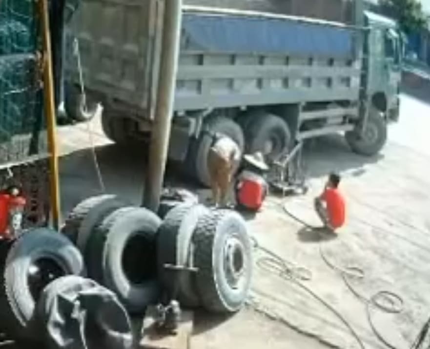 Two Killed Instantly When Tire Explodes