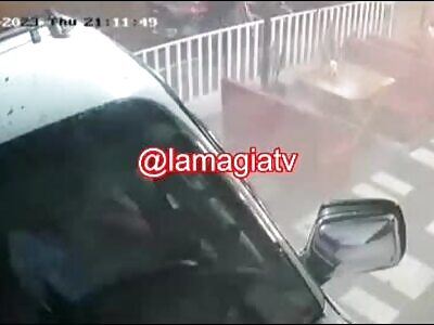 Driving into restaurant 