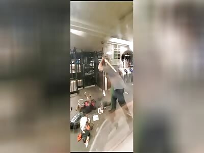 NYC Scum Beats Elderly Woman with her Own Cane