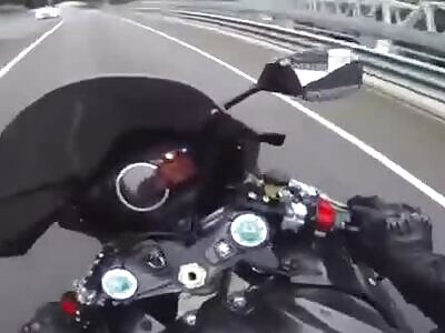 biker destroyed like Rubber in accident