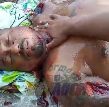 Cleaning the dead corps of Julián Sevillano the gang leader killed 