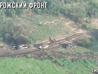 Abandoned Bradely IFV Finished Off By ATGM