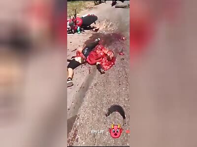 That's all that left of the motorcyclist 