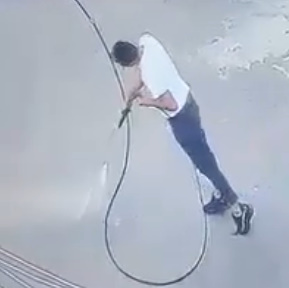 First Time Power Washing Forklift Ends In Electrocution