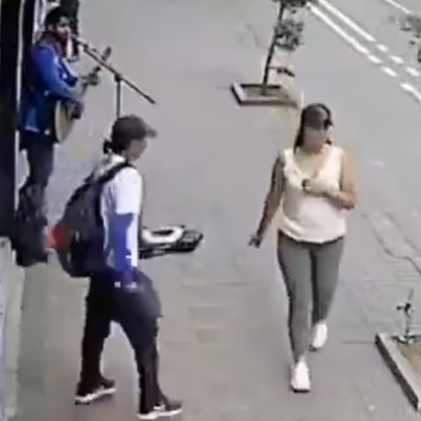 Neurotic Homeless Man Stabbing Several Women with a Syringe gets Caught by a Husband and Loses His Teeth