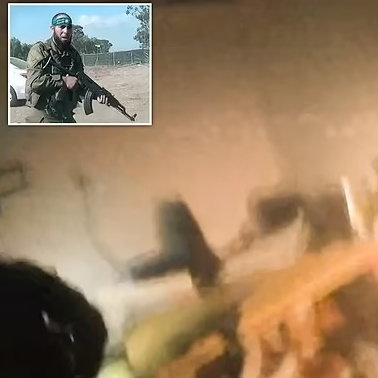 Wounded Female Israeli Soldiers Cowering Under a Table After Being Injured by a Grenade are Shot Dead by Hamas Gunmen.