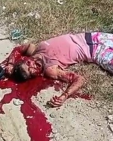 Horrible triple homicide scene