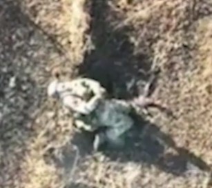 DAMN: Russian Blows Himself up after Getting hit with Bomb.