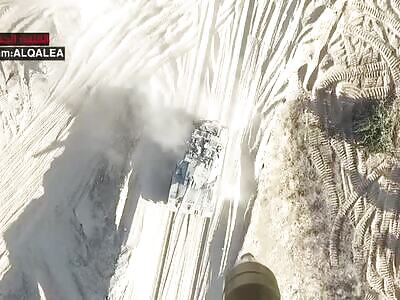 a Drone Destroys Merkava Mark IV Tank