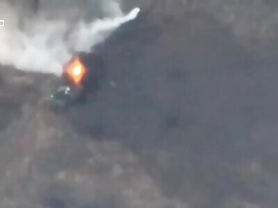 a Russian anti-tank guided missile against a NATO/Ukrainian tank