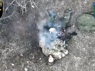 2 vogs dropped on a russian soldier