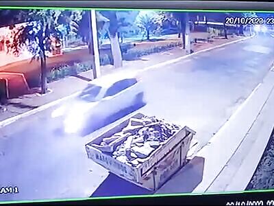 Biker Dies Instantly And Hits A Rubble Container.