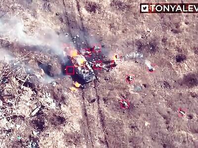 Epic explosion of a Russian IFV full of soldiers!