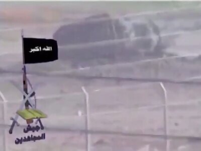 A US Army tank targeted by the Mujahideen was destroyed