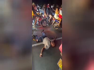 A man is run over on during a Halloween parade.