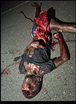 man was completely broken down on the highway