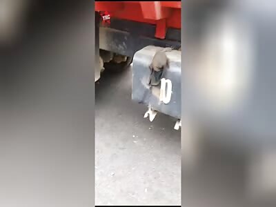 Man fatally crushed by a truck.