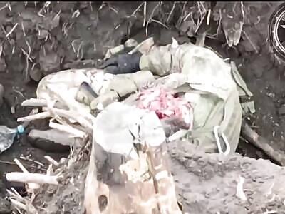 Full trench of Russian meat