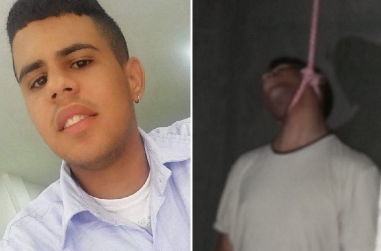 Depressed young man commit suicide by hanging himself 