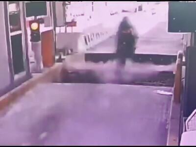 Dumbass Bikers Crash Trying to Skip Toll Booth