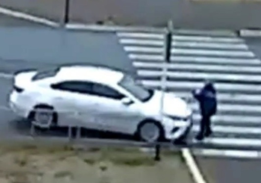 driver hit a woman at crossing the impact sent her flying into the air