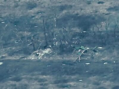 Clearing Russian positions with a drone