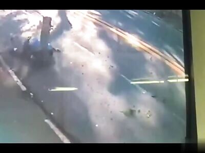 Mans Final Destination... Hit By Falling Concrete Pole