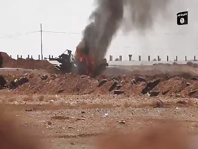 ISIS Fighters Assault & Capture Iraqi Army Barracks in the 70 Kilo Area North of Rutbah, Seizing Weapons and Vehicles