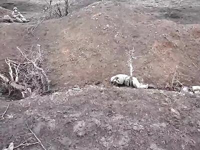 Russian invaders are eliminated by a Ukrainian drone