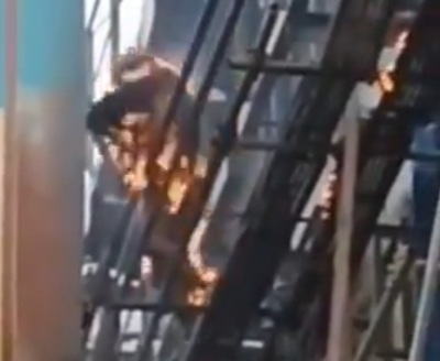 Chinese worker burned alive 