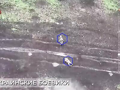 Russian drones attack Ukrainian infantry 
