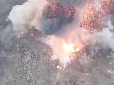 Orc tank destroyed in beautiful explosion 