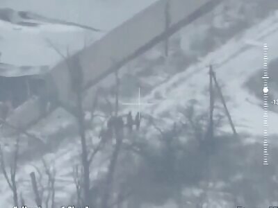 A group of invaders hit by drone 