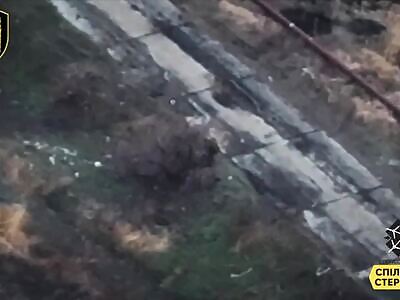 Invader caught some fire after drone strike