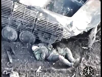 Russian Soldier Killed by a Ukrainian Grenade.