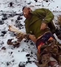 Aftermath of Assault Left this Dude Frozen Stiff with his Pants Down.  