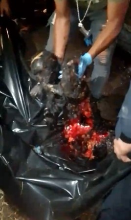 victim of a horrible explosion set on fire in the bank understood