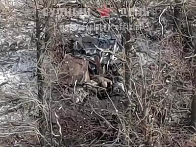 Russian drone direct hit on Ukrainian 