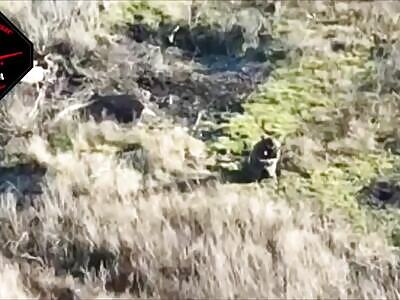 Wounded Russian Finished off by Drone 