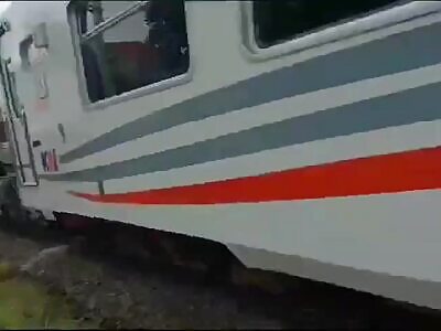 Railfans didn't realize there are two trains passing by