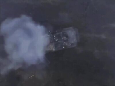 UA drone hits the meaty Russian armor