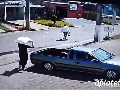 Old Man Staggers into Speeding Biker