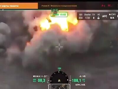 RU BMP loaded with soldiers is blown up by a mine