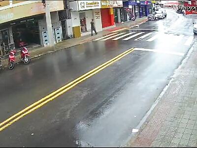 Damn... Biker Slips to his Death