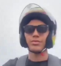 Biker Gets a Big Yellow Suprise