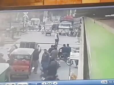 Suicidal man standing on train tracks successfully resists rescue