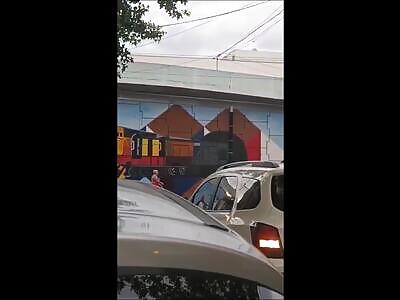  an angry driver shoots at the police