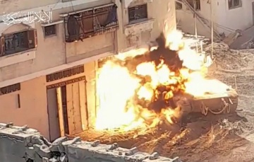 Qassami fighters targeting army vehicles penetrating in gaza