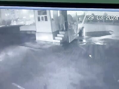 Man runs over security guard and then beats him (multiple videos)