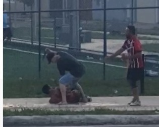 mercilessly, man cruelly stabbed and caught by a police officer